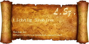 Lichtig Szabina névjegykártya